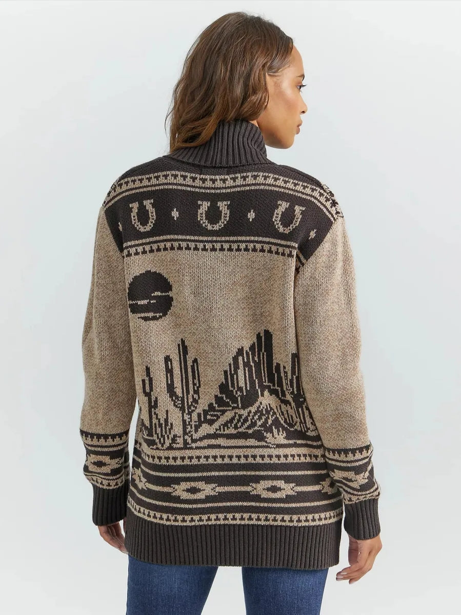 Western Style Shawl Collar Cardigan